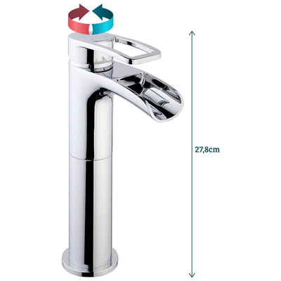Xellanz Alegra mitigeur de lavabo cascade haut chrome