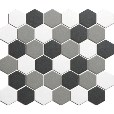 La Mosaic Factory London carreau mosaïque - 28.2x32.1cm - carrelage mural et de sol - Hexagone/Hexagone - Porcelaine Contrast mix Mat