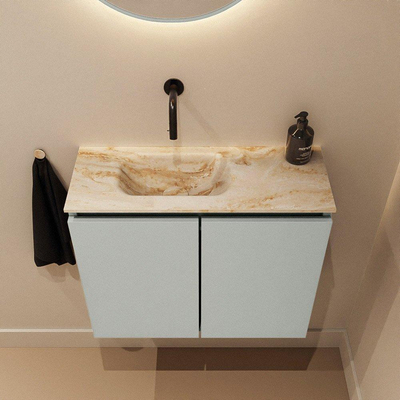MONDIAZ TURE-DLUX 60cm toiletmeubel Greey. EDEN wastafel Frappe positie links. Zonder kraangat.