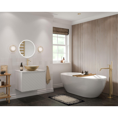 Crosswater Infinity Wastafelblad - 71x45x1cm - marble - marble effect (wit)