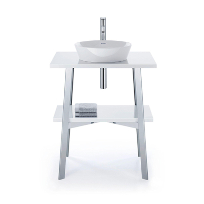Vasque Duravit Cape Cod ovale sans trou de robinet sans trop-plein 40x36cm mat blanc/blanc