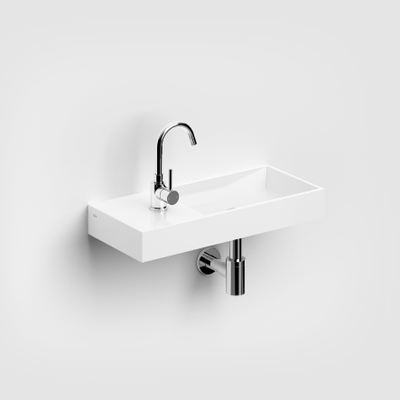 Clou Mini Wash Me fontein 56x24cm links mineraalsteen Wit