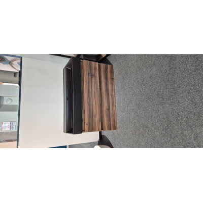 Adema Chaci onderkast en Wastafel - 100x46cm - onderkast kleur Noten wastafel zwart zonder kraan gat SHOWROOMMODEL