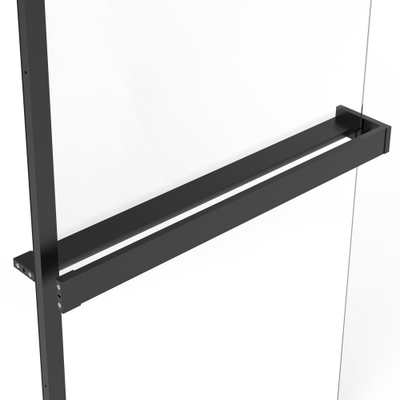 Fortifura Galeria handdoekrek voor inloopdouche - klemmen - 140cm - inkortbaar - mat zwart