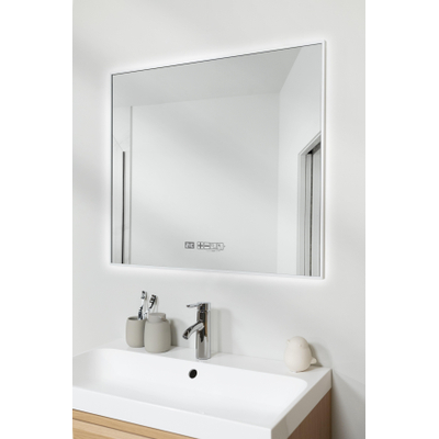 Eurom Sani 400 Miroir Panneau Infrarouge avec miroir - 80x70cm - éclairage à LED - WiFi - 400 watt - blanc mat