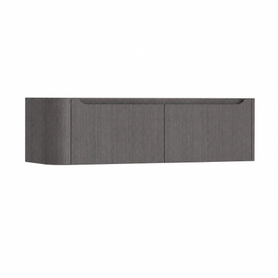H&R Badmeubelen Juice Meuble sous lavabo - 140x45x40cm - angle gauche arrondi - 2 tiroirs - poignée intégrée - Wenge