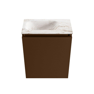 MONDIAZ TURE-DLUX 40cm toiletmeubel Rust. EDEN wastafel Frappe positie links. Met 1 kraangat.