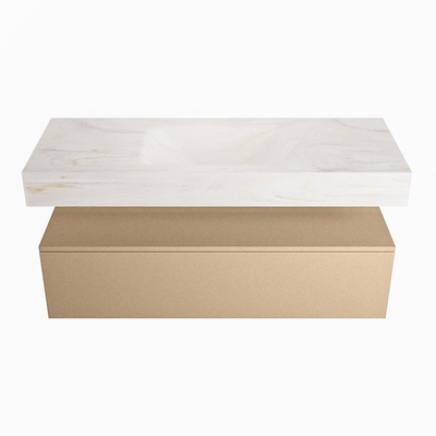 MONDIAZ ALAN - DLUX Badkamermeubelset - 120cm - onderkast - Oro - 1 lade - vrijhangende wastafel - wasbak midden - 1 kraangat - Ostra