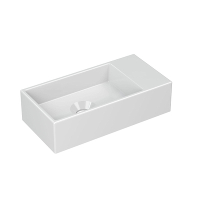 Ink versus lavabo lave-mains 36x9x18cm sans trou pour robinet à droite porcelaine blanche brillante
