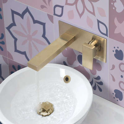 Crosswater Verge Mitigeur de lavabo encastré - 2 trous - bec 21cm - laiton brossé