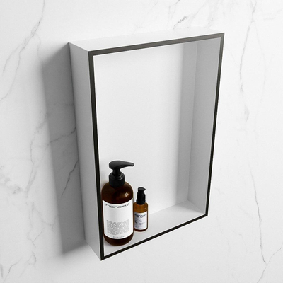 Mondiaz Easy nis 29.5x44.5x8cm voor Inbouw/opbouw 1 open vak Solid surface Talc/Urban