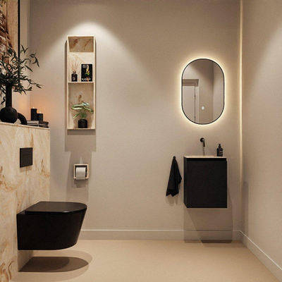 MONDIAZ TURE-DLUX 40cm toiletmeubel Urban. EDEN wastafel Frappe positie midden. Zonder kraangat.