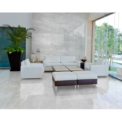 ÉCHANTILLON Terravito Codoro carreau mural et de sol - 60x60cm - 9mm - Carré - rectifié - effet marbre - Blanc mat