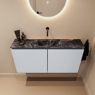 MONDIAZ TURE-DLUX Meuble toilette - 100cm - Clay - EDEN - vasque Lava - position centrale - sans trou de robinet