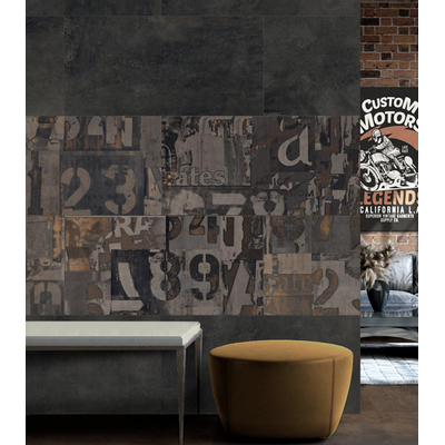 Terravito Dalora carreau mural et de sol - 60x60cm - 9mm - carré - rectifié - effet béton - noir mat