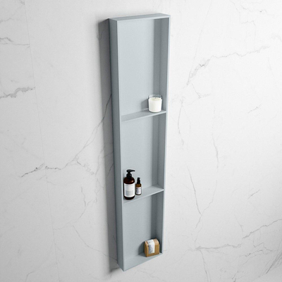 Mondiaz Easy nis 29.5x149.5x8cm voor Inbouw/opbouw 3 open vakken Solid surface Clay/Clay
