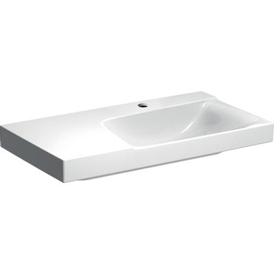 Geberit Xeno2 wastafel - 90x48x14cm - met kraangat - zonder overloop afleg links KeraTect - wit