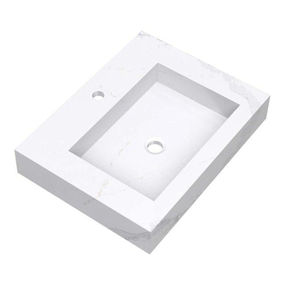 BRAUER Delight Wavy meuble sous-lavabo - 60cm - 2 tiroirs softclose - sans poignées - 1 découpe pour siphon - 1 lavabo - Forest Wheat