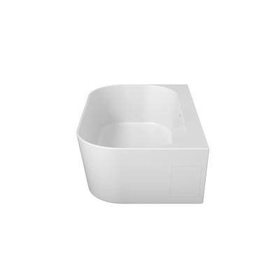 Arcqua Palmas Half Vrijstaand Ligbad - 180x110cm - acryl - sifon rechts - mat wit