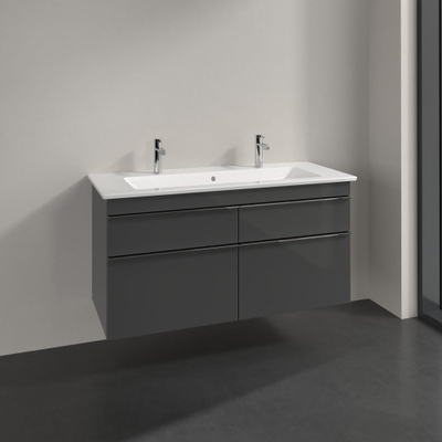 Villeroy & Boch venticello wastafelonderkast - 115.3x59cm 4x lade - glans grijs