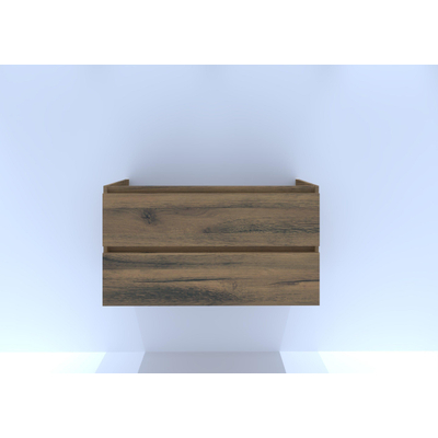 HR badmeubelen Infinity Wastafelonderkast - 100x44.8x55cm - 2 lades - greeploos - raw oak