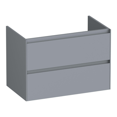 BRAUER Inspire wastafelonderkast 80 2 softclose lades - greeploos - 1 sifon uitsparing - mat grijs
