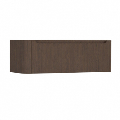H&R Badmeubelen Juice Wastafelonderkast - 120x45x40cm - linkerhoek afgerond - 1 lade - geïntegreerde greep - coffee