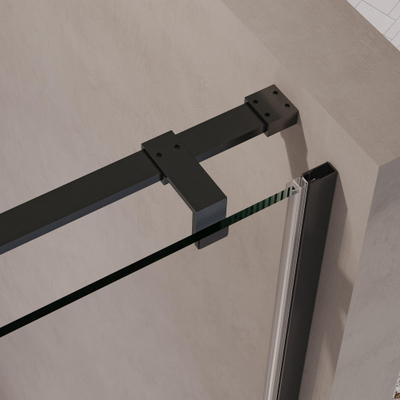 BRAUER Stellar Nisdeur - 2-delig - 100x200cm - draaideur - glascoating - omkeerbaar - helder glas - geborsteld gunmetal PVD