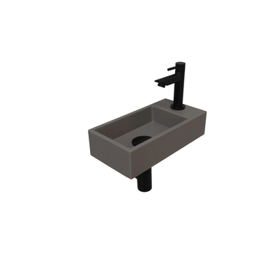 Ink Versus pack lave-mains – 36 x 18 x 9 cm – quartz gris – perçage à droite – robinet noir mat