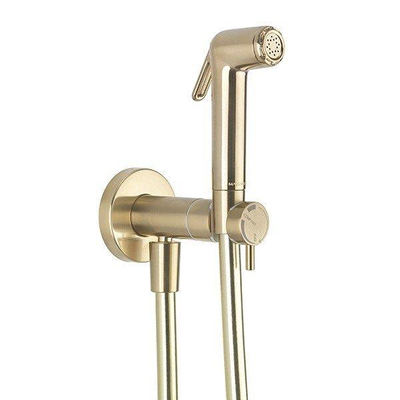 Crosswater MPRO Bidet handdoucheset - inclusief wandhouder - geborsteld messing (goud)