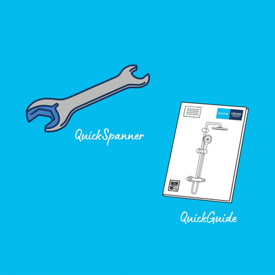 Grohe Vitalio opbouw regendoucheset – thermostatisch – Ø31 cm hoofddouche – ronde handdouche – met glijstang – chroom