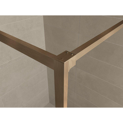 Wiesbaden Square paroi de douche à l'italienne 1200 x 2000 x 8 mm verre clair nano verre/brossé bronze cuivre