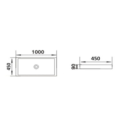 Best Design Proba lavabo à poser 100x45x9cm céramique blanc brillant