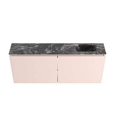 MONDIAZ TURE-DLUX Meuble WC 120 cm Rosee. Lavabo EDEN Lava position droite. Sans trou de robinet.