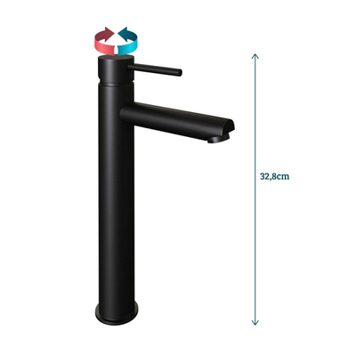 Brauer BlackEdition Wastafelmengkraan opbouw - hoog - model a - mat zwart SHOWROOMMODEL