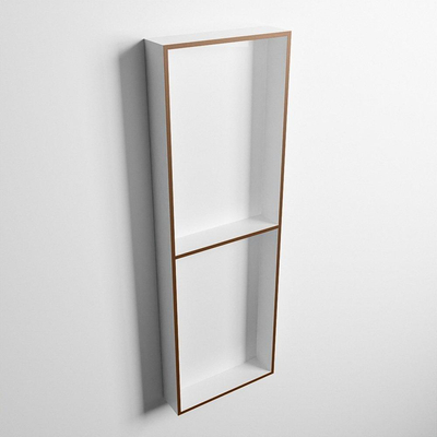 Mondiaz Easy nis 29.5x149.5x8cm voor Inbouw/opbouw 2 open vakken Solid surface Talc/Rust