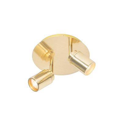 QAZQA Ducha plafonnier de salle de bains - 20x20cm - 2 spots - IP44 - laiton (or)