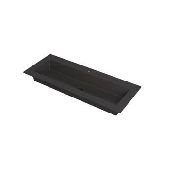INK Kraft wastafel - 120x45x1cm - 1 wasbak - 1 kraangat - Quartz zwart
