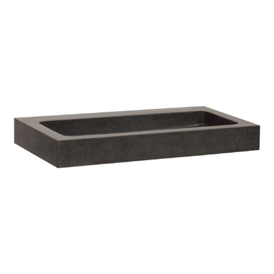 BRAUER Lava Lavabo - 80x46x10cm - 1 bassin - 0 trous de robinet - pierre naturelle - basalte anthracite