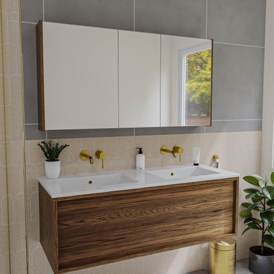 Saniclass Holz Frame spiegelkast – 120x63x16 cm – Walnoot pure