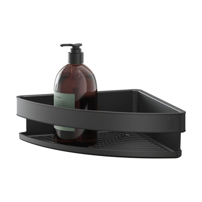 Tiger Carv Panier de douche - 21x21x7cm - modèle d'angle - noir