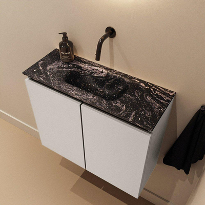 MONDIAZ TURE-DLUX 60cm toiletmeubel Linen. EDEN wastafel Lava positie midden. Zonder kraangat.
