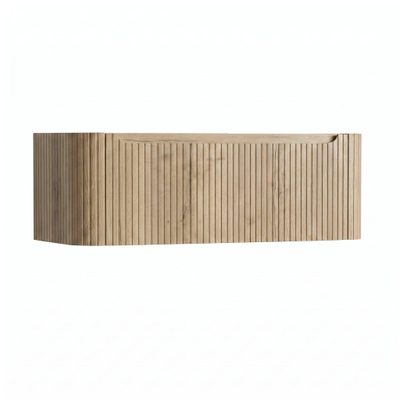 H&R Badmeubelen Juice Wastafelonderkast - 120x45x40cm - afgeronde hoeken - 3D-front - 1 lade - geïntegreerde greep - french oak