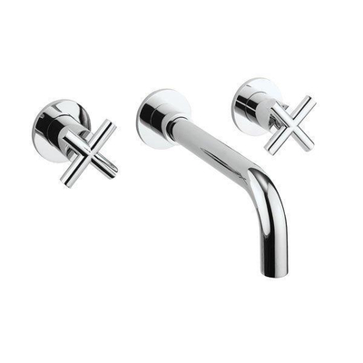 Crosswater MPRO Crosshead Inbouw wastafelkraan - 3 gats - met kruisgreep hoogglans - chroom