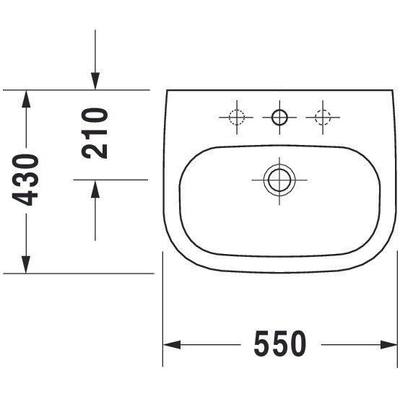 Duravit D-code Wastafel - 55x43cm - glans wit