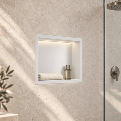 Fortifura Galeria Inbouwnis - 30x30x7cm - LED verlichting - mat wit