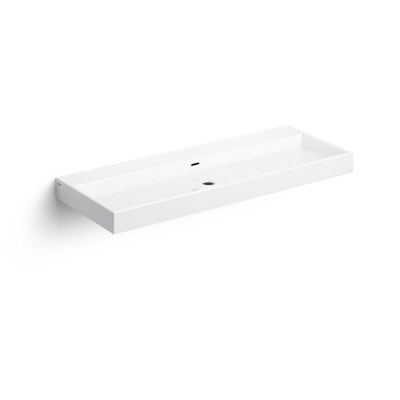 Clou Wash Me wastafel 110x42cm zonder plug Keramiek Wit