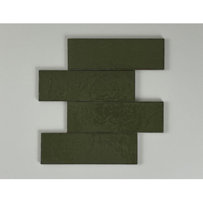 SAMPLE Terravito Nocino wandtegel - 6x18.6cm - Selva glans (groen)