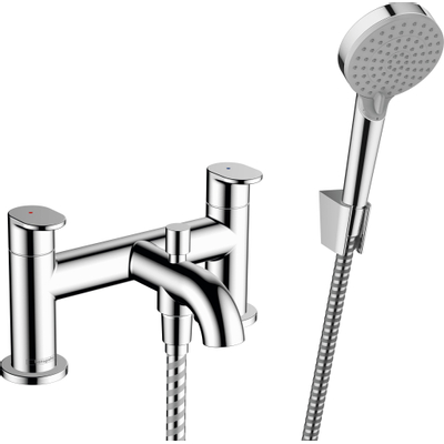Hansgrohe Vernis robinet de baignoire 2 trous bord de baignoire avec ensemble douche chrome
