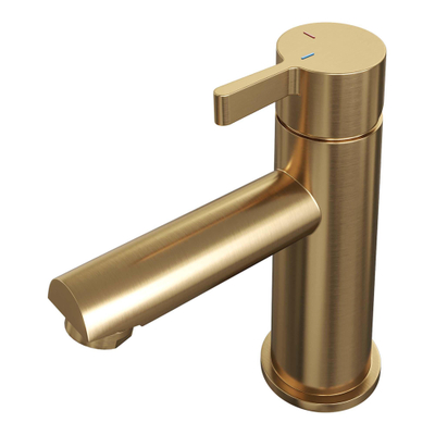 Brauer Gold Edition wastafelkraan - model E - opbouw - laag - PVD - geborsteld goud